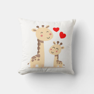 Coussin Girafe Mami et enfant