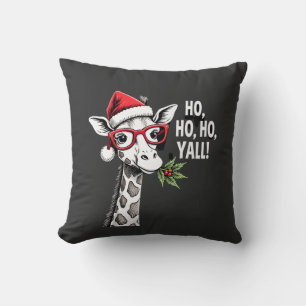 Coussin Girafe Mignonne Avec Chapeau De Père Noël Joyeux N