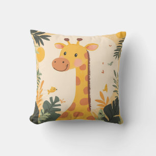 Coussin Girafe Mignonne Jungle Exotique Safari Animal Cham