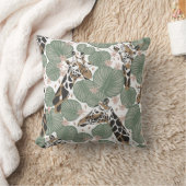 Coussin Girafe moderne avec feuillage de jungle  (Couverture)