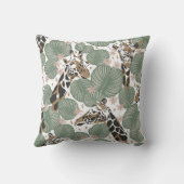 Coussin Girafe moderne avec feuillage de jungle  (Verso)