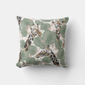 Coussin Girafe moderne avec feuillage de jungle  (Recto)