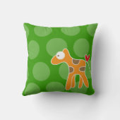 Coussin Girafe orange mignonne dessin animé amour points a (Verso)