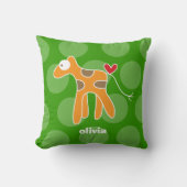 Coussin Girafe orange mignonne dessin animé amour points a (Recto)