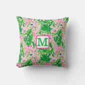 Coussin Girafes Prépa Rose Vert Tropical Monogramme (Recto)