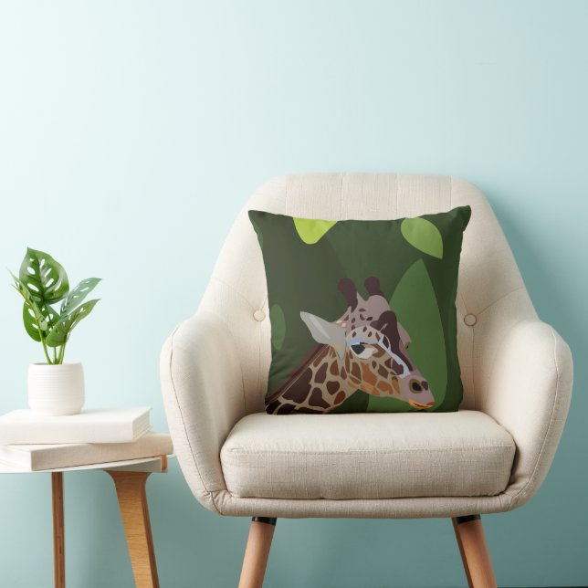 Coussin Giraffe Animal Art Giraffe (Chaise)