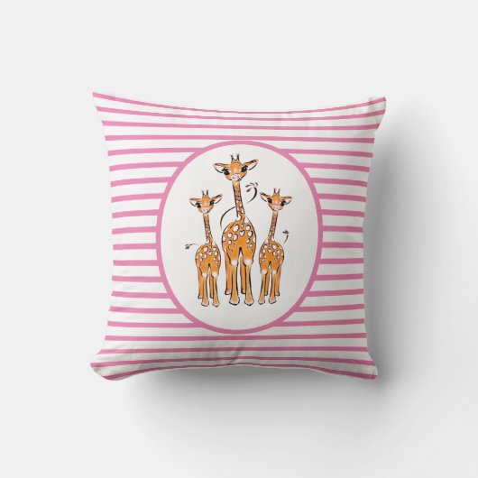 Coussin Giraffe Bébé mignonne, animaux de safari Jeter Ore (Recto)