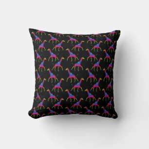 Coussin Giraffe de couleur arc-en-ciel