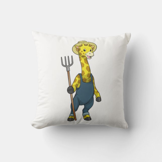 Coussin Giraffe en fermier avec Pitchfork (Recto)