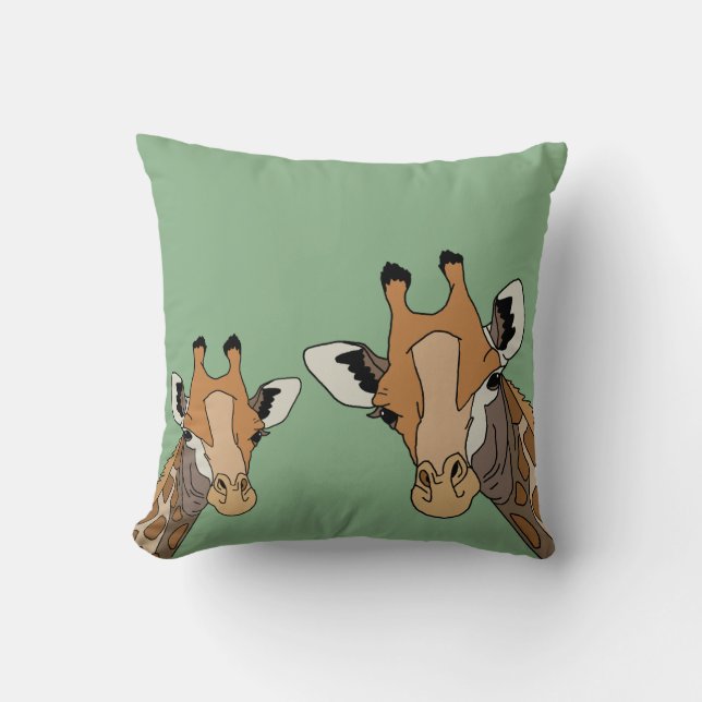 Coussin Giraffe Funny Green (Recto)