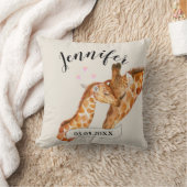 Coussin Giraffe Mama & Baby Nom personnalisable (Couverture)