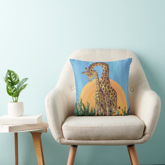 Coussin Giraffe maman et bébé (Chaise)