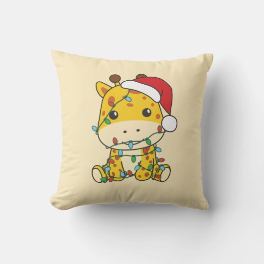 Coussin Giraffe Noël Animaux d'hiver Giraffes (Recto)