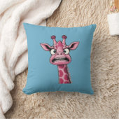 Coussin Giraffe rose du visage aigre (Couverture)