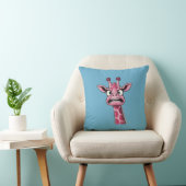 Coussin Giraffe rose du visage aigre (Chaise)