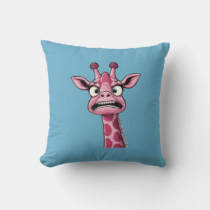 Coussin Giraffe rose du visage aigre