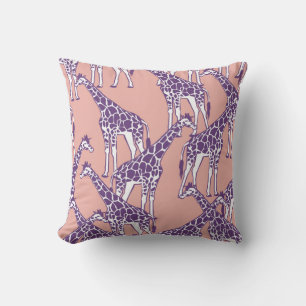 Coussin Giraffe Zones colorées Vintage Safari Illustration