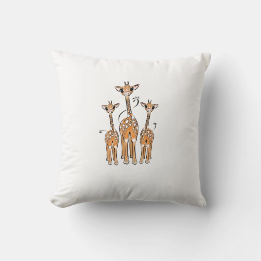 Coussin Giraffes Bébés mignonnes, animaux de safari (Recto)