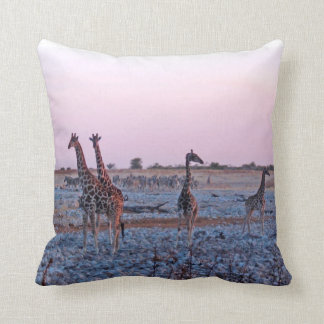 Coussin Giraffes Coucher de soleil Namibie Afrique