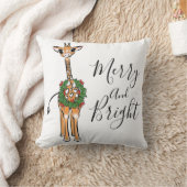Coussin Giraffes de Noël, couronne verte rouge Holly (Couverture)