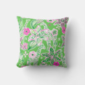Coussin Giraffes Preppy Lily Rose Vert (Recto)