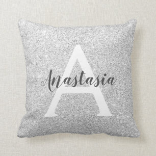Coussin Girl Glam Silver Parties scintillant Sparkings Nom
