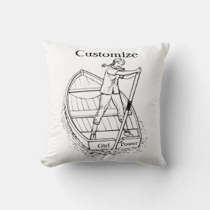 Coussin Girl Power Sculling Boat Thunder_Cove