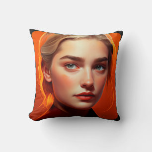 Coussin Girl with blue eyes