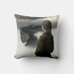 Coussin Girl with clouds