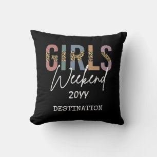 Coussin Girls Weekend Cheetah Print Girls trip getaway