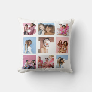 Coussin Girly Best Friends BFF Photo Collage Cardiaque Scr