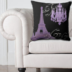 Coussin girly chic retro mode paris eiffel tower