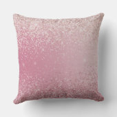 Coussin Girly Pink Glitter Ombre Mr and Mrs Throw Pillow (Verso)