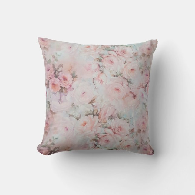 Coussin Girly rougissent le pays rose de boho de tons (Recto)