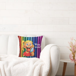 Coussin Glace arc-en-ciel fou rire