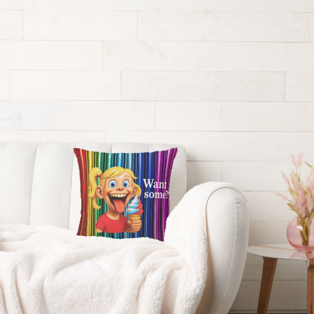 Coussin Glace arc-en-ciel fou rire (Canapé)