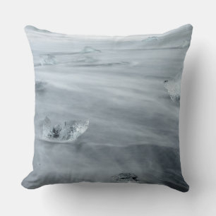 Coussin Glace et eau sur une plage, islande