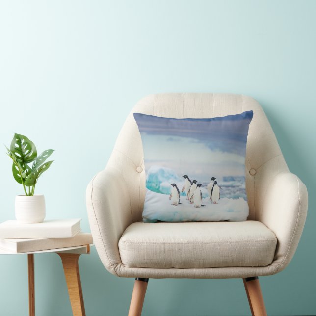 Coussin Glace et neige | Adelie Penguins Antarctique (Chaise)