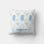 Coussin Glace peinte à la main Motif Bleu (Recto)