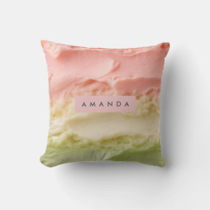 Coussin Glace personnalisée pastel néapolitaine à rayures