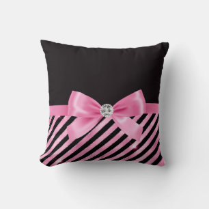 Coussin Glam Bubble rose Bow-rose Black Candy raypes