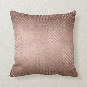 Coussin Glam en poudre or rose rose Quatrefoil Art déco