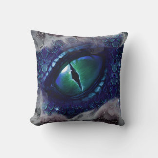 Coussin Glam Enk Gothique Bleu Dragon Médiéval