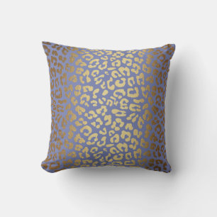 Coussin Glam Golden Purple Leopard Safari peau
