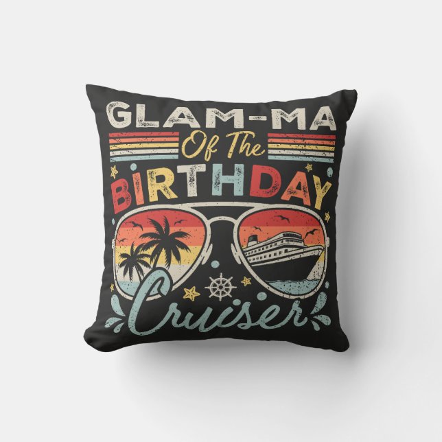 Coussin Glam-ma de l'anniversaire Cruiser Vacation (Recto)