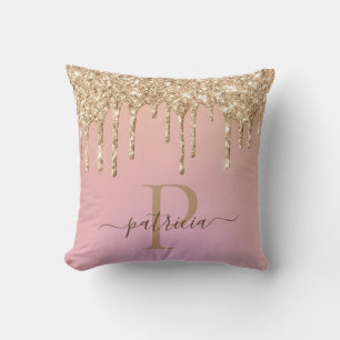 Coussin Glam Orpailleur Gouttes de Luxe Monogramme Jeté Pi