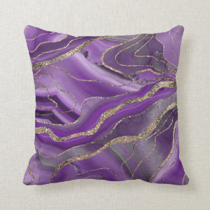 Coussin Glam Parties scintillant dorée gris violet n° 1