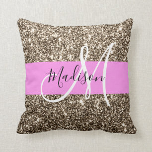 Coussin Glam Pink Champagne Gold Parties scintillant Étinc