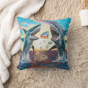 Coussin Glamour Chomp-Shark Dressage pour les gemmes brill