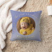 Coussin Glitter Bleu Glacé 1er Noël de Bébé (Couverture)